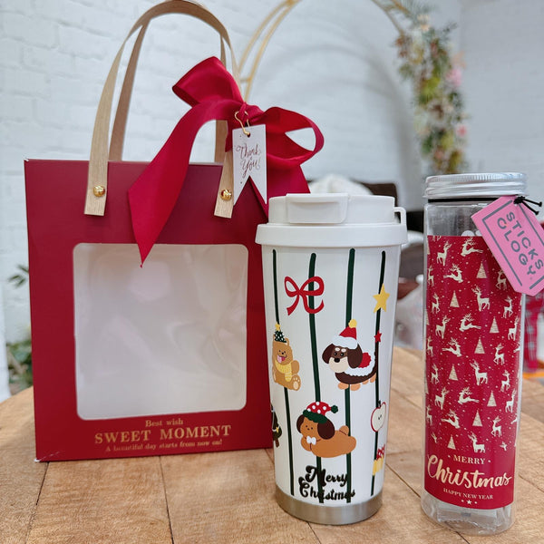 ［香港限定］聖誕暖心水杯套裝（聖誕小狗）